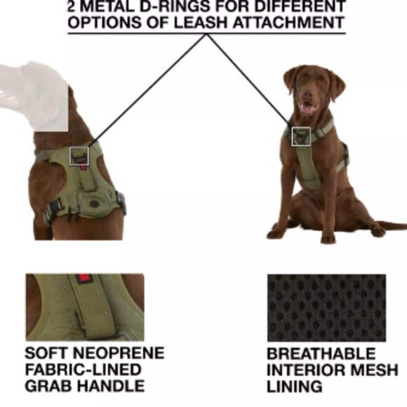 Kong Reflective Waste Bag Dog Harness in Green - Picture 5 of 6